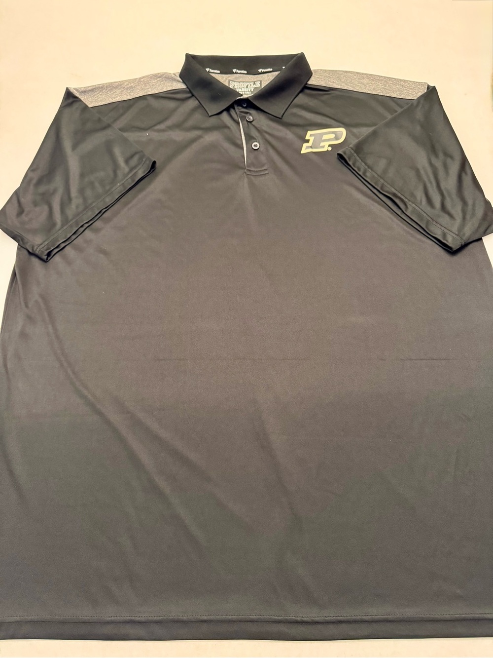 Purdue Boilermakers Fanatics Profile Varsity Big & Tall Polo Shirt Black Sz 4XL - Picture 2 of 8